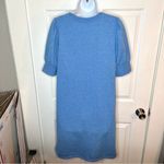 Loft  Sky Blue Puff Sleeve Mini Sweatshirt Dress Short Sleeve M Photo 6
