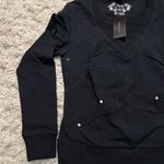 BCBGMAXAZRIA Black Sweatshirt with White Accents Size M Photo 1