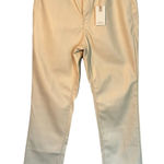 Good American  Womens Faux Leather Pants Size 15 Cream Straight High Rise NWT Photo 0