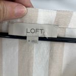 Loft Stripe Shirt Dress Sz 18 Linen Cottagecore Coastal Puff Sleeve Midi Beachy Photo 7