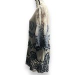 XCVI  S Blue Gray Mesh Lace Dress Boho Embroidered Sheer Mini Tunic Festival Photo 3