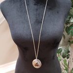 Womens Fashions Gold Crystal Round Pendant Necklace Jewellery with Lobster Clasp Photo 0