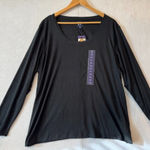 Gap  Soft Slub Scoop Neck T-Shirt Black Long Sleeve Shirt QLT49115 Women's XXL Photo 0