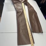 Meshki  Tyra Straight Leg Pants Womens XS Faux Leather Chocolate Brown High Rise Photo 12