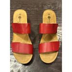 Eric Michael  Lily Red Leather Cork Wedge Sandals Size EU 40 US 9.5-10 NEW Photo 2