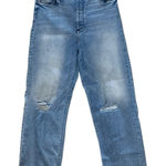 Black Orchid  Marisa Relaxed Straight Jeans 30 High Rise Distressed Frayed Hem Photo 0