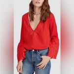 Free People Parisian Nights Bell Sleeve Top Size Large Photo 1