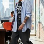 Good American NEW Yarn Dye Poplin Good Shirt Good Stripe Blue 2XL Curvy Capsule Photo 2