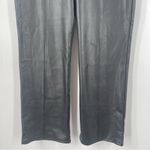Joie  Black Faux Leather Pants Leggings Cropped Wide Leg Pleather Size Medium Photo 5