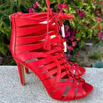 Vince Camuto Womens Narrital Lace Up Caged Dress Sandals Photo 0