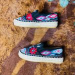 Johnny Was  Black Espadrilles with Colorful Embroidery Photo 2
