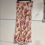 Mango WOMENS FLORAL MIDI SKIRT PINK LARGE Photo 3