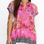 Johnny Was Bouquet Frame Parade Silk Blouse NWT Photo 2