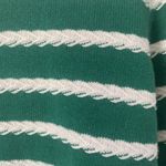 Liz Claiborne Green and White Cable Stripe Sweater Photo 5