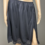 Vintage Body Lites JCPenney Half Slip Skirt Plus Size 2X Black Wide Lace Slit Photo 0