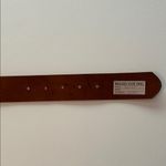 Belgo Lux Brown Leather Belt with Italian Silvertone large square flower buckle Size M Photo 7