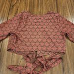 Emory park  Tie Front wrap crop bell sleeve blouse medium Photo 6