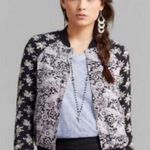 Free People  Black and Gray Floral Bomber Jacket Size XS Photo 0