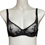 SKIMS  Unlined Lace Underwire Bra Black 34B Photo 0
