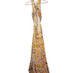 Mac Duggal 9174 Long Formal Multicolored Floral Print Chiffon Gown Dress Size 10 Photo 3
