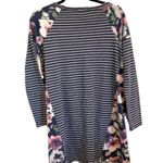 Altar'd State Altar’d state S striped blue white mixed print floral patchwork LS tunic top Photo 5