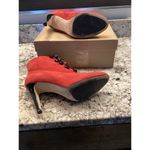 Ros Hommerson Red twiggy goth victorian Button ankle Booties suede boot heels 10 Photo 5