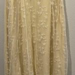 APRIL CORNELL FOR CORNELL STRAW Beige White Embroidered Button Down Long Skirt Size L Photo 0