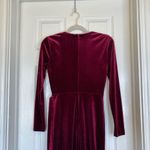 Bardot Morgan Burgundy Velvet Dress Size 4 Midi Holiday Christmas Party Winter Photo 7