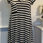 Rue 21  Black & White Striped Swing Dress Photo 0