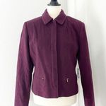 Casual Corner Size 6 Wool Purple Zip Up Jacket with Pockets Photo 0