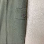 Chico's Chico’s Linen Blend Olive Green Cargo Ankle Pants Photo 6