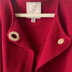 Sioni Red Cardigan with Gold Button Photo 7