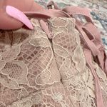 Lulus LULU’S STOLEN MOMENTS DUSTY PINK MAUVE LACE-UP MAXI LACE DRESS L Photo 7