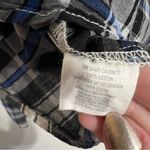 Aerie babydoll button down shirt in gray, white and blue plaid, size XS Photo 4