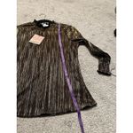 Alex and Parker Gold Black Striped Metallic Long Sleeve Top Women’s Size Small Photo 6