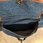 Liz Claiborne  Blue Denim and Brown Leather Bag Photo 8