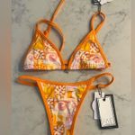 New Fae Swimsuit Bikini Set Lumi Top Jones Bottoms Sundown Small NWT $188 Orange Photo 2