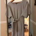 EXPRESS  Super Soft Gray T-Shirt Dress with Waist Tie – Size Large Photo 0