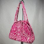 Vera Bradley VTG Eloise Bag Large Barbie Hot Pink Kiss Lock Dome Shoulder Purse Photo 8