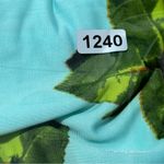 Betsey Johnson  Women’s M Aqua Turquoise Blue Floral Print Ruffle Front Tank Top Photo 9