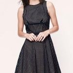 Loft  BLACK & TAN EYELET FIT AND FLARE DRESS Photo 0