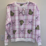 The Grinch Pink Plaid Fleece Sweatshirt • Size Medium • Holiday Cozy Top NWT Photo 0