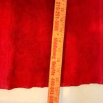 Red Suede Leather Mini Skirt Womens Panels Lined A Photo 6