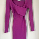 Olive & Oak  Wrap Front Purple Ribbed Bodycon Sweater Dress Size Medium Photo 0
