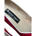 Etienne Aigner Vintage  Red Leather Peep Toe Thick Block Heel Size 8.5M Photo 3