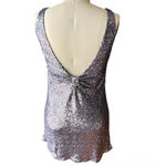 Forever 21 Silver Sequined Front & Back V-Neck Short Mini Dress by ~ Women's S Photo 3