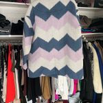 Avec Les Filles  purple blue chevron boho oversized wool blend jacket coat L ! Photo 8