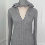 Old Navy  vintage grey v-neck pullover hoodie cable knit sweater Photo 1