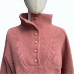 Heartloom  Irene Cowl Neck Button Sweater Pink Rose Medium Photo 5