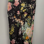 Petal and Pup  US Large NEW Halter Neck Midi Dress Black Floral Satin Feminine Photo 0